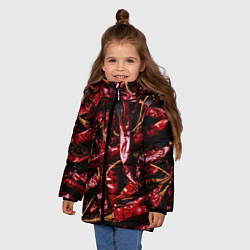 Куртка зимняя для девочки Перчики чили, цвет: 3D-светло-серый — фото 2