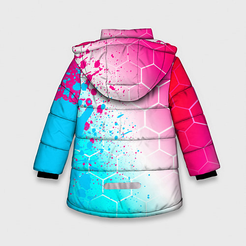 Зимняя куртка для девочки Great Wall neon gradient style: по-вертикали / 3D-Черный – фото 2