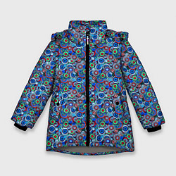 Куртка зимняя для девочки Паттерн из цветочных узоров, цвет: 3D-светло-серый