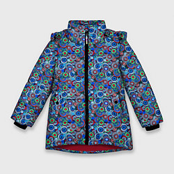 Куртка зимняя для девочки Паттерн из цветочных узоров, цвет: 3D-красный