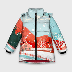 Зимняя куртка для девочки Зимние новогодние горы