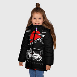 Куртка зимняя для девочки Мазда RX - 7 JDM Style, цвет: 3D-светло-серый — фото 2
