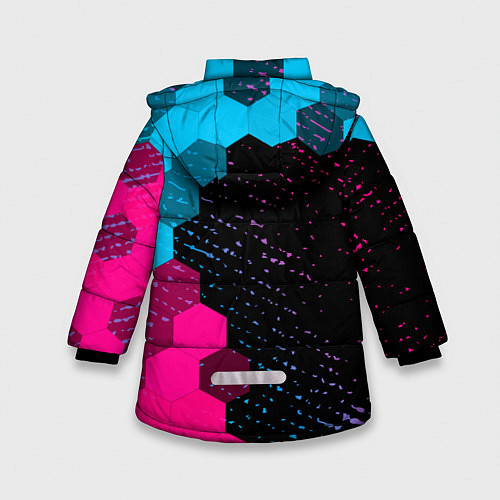 Зимняя куртка для девочки The Last Of Us - neon gradient: по-вертикали / 3D-Черный – фото 2