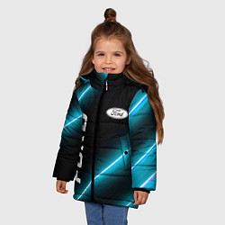 Куртка зимняя для девочки Ford неоновые лампы, цвет: 3D-черный — фото 2