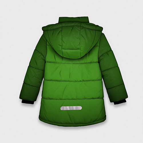 Зимняя куртка для девочки Зеленый с затемняющей виньеткой / 3D-Черный – фото 2