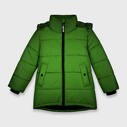 Куртка зимняя для девочки Зеленый с затемняющей виньеткой, цвет: 3D-черный