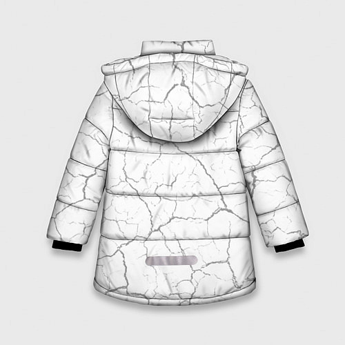 Зимняя куртка для девочки Quake glitch на светлом фоне: надпись, символ / 3D-Черный – фото 2