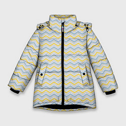 Зимняя куртка для девочки Полосатый зигзаг узор