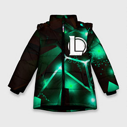 Куртка зимняя для девочки League of Legends разлом плит, цвет: 3D-черный