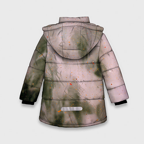 Зимняя куртка для девочки Абстрактный туман и следы красок / 3D-Светло-серый – фото 2