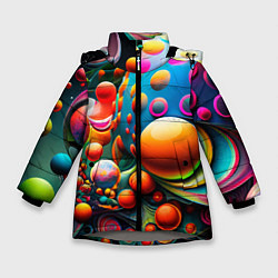 Зимняя куртка для девочки Абстрактные космические шары