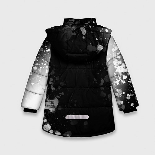 Зимняя куртка для девочки PUBG glitch на темном фоне: по-вертикали / 3D-Черный – фото 2
