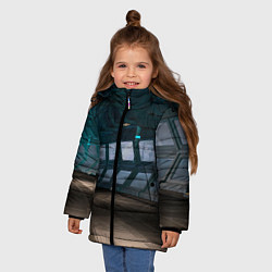 Куртка зимняя для девочки Коридор космической станции, цвет: 3D-светло-серый — фото 2
