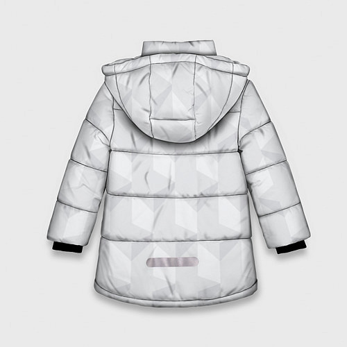 Зимняя куртка для девочки Абстрактная серая геометрическая текстура / 3D-Черный – фото 2