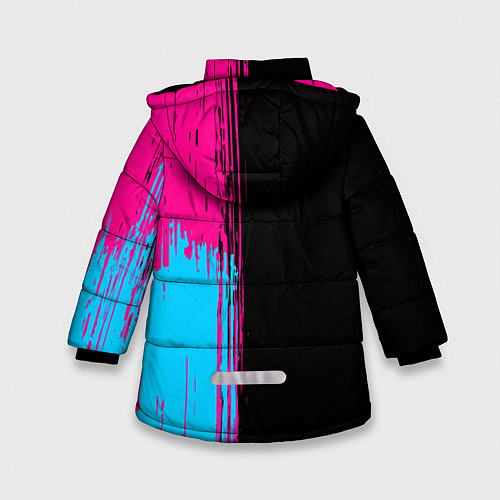 Зимняя куртка для девочки PSG - neon gradient: по-вертикали / 3D-Черный – фото 2