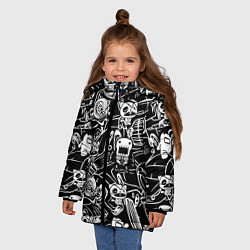 Куртка зимняя для девочки JDM Pattern, цвет: 3D-светло-серый — фото 2