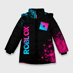 Зимняя куртка для девочки Roblox - neon gradient: надпись, символ