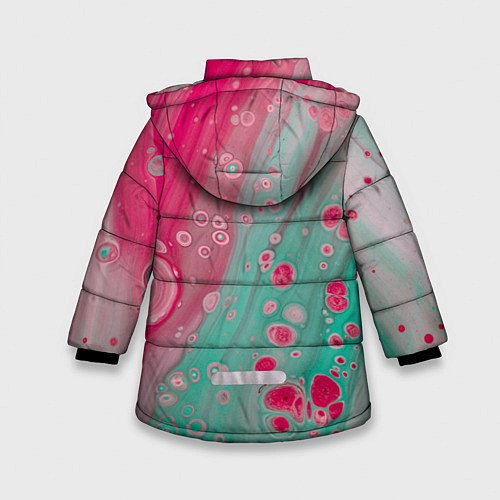 Зимняя куртка для девочки Розовые и голубые краски / 3D-Черный – фото 2