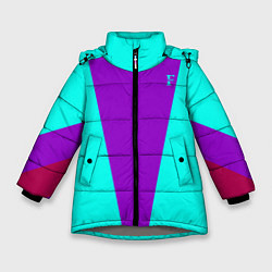 Куртка зимняя для девочки FIRM ярко-бирюзовая, цвет: 3D-светло-серый