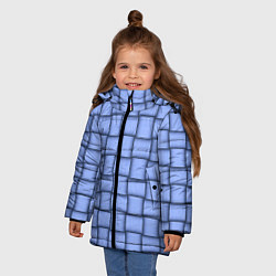 Куртка зимняя для девочки Фиолетовое ленточное плетение, цвет: 3D-черный — фото 2