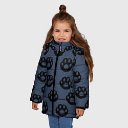 Куртка зимняя для девочки Кошачьи лапки, цвет: 3D-светло-серый — фото 2