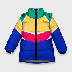 Куртка зимняя для девочки FIRM ретро раскраска, цвет: 3D-светло-серый