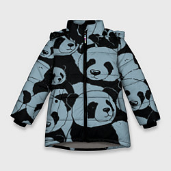 Куртка зимняя для девочки Panda summer song, цвет: 3D-светло-серый