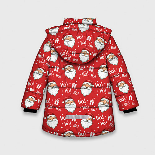 Зимняя куртка для девочки Дед Мороз - Санта Клаус / 3D-Светло-серый – фото 2
