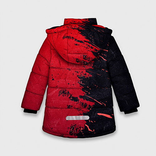 Зимняя куртка для девочки Черное и красное / 3D-Черный – фото 2