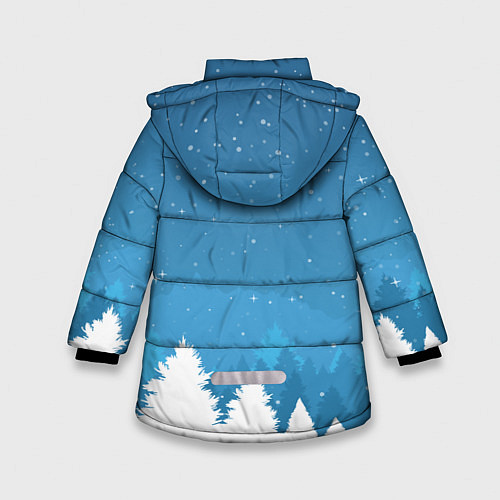 Зимняя куртка для девочки Новогодняя сказка дед мороз / 3D-Черный – фото 2