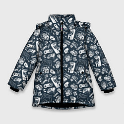 Зимняя куртка для девочки Геймер и игровые приставки и автоматы ретро