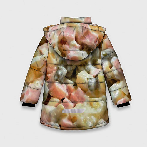 Зимняя куртка для девочки Салат оливье / 3D-Черный – фото 2