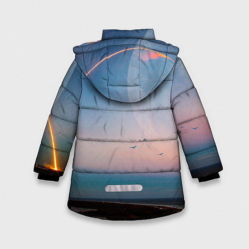 Зимняя куртка для девочки Космос и планeты / 3D-Черный – фото 2