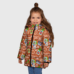 Куртка зимняя для девочки Новогодняя почта, цвет: 3D-светло-серый — фото 2