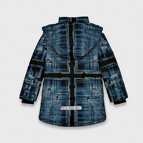 Зимняя куртка для девочки Абстрактное множество прозрачных геометрических фи / 3D-Черный – фото 2