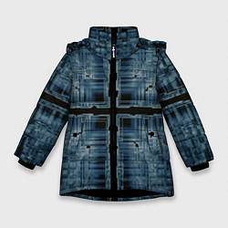 Куртка зимняя для девочки Абстрактное множество прозрачных геометрических фи, цвет: 3D-черный