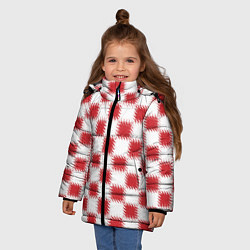 Куртка зимняя для девочки Красно-белый узор, цвет: 3D-красный — фото 2