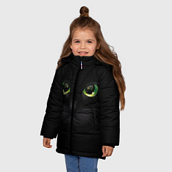 Куртка зимняя для девочки Черную кошку совсем не интересует, цвет: 3D-светло-серый — фото 2