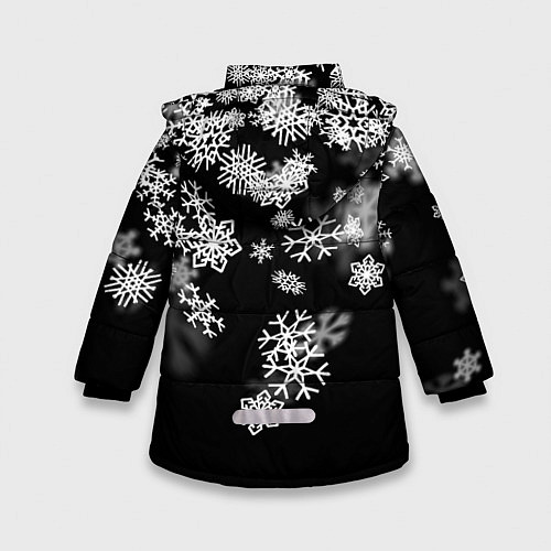 Зимняя куртка для девочки Белые снежинки / 3D-Красный – фото 2