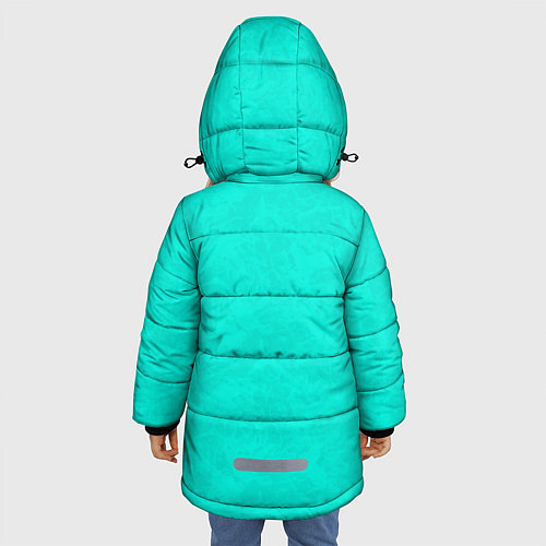 Зимняя куртка для девочки Яркий бирюзовый текстурированный / 3D-Светло-серый – фото 4