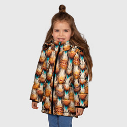 Куртка зимняя для девочки Боевое одеяние шамана, цвет: 3D-красный — фото 2