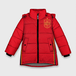Куртка зимняя для девочки Форма сборной Испании ЧМ 2022, цвет: 3D-светло-серый