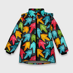 Зимняя куртка для девочки Разноцветные стрелы