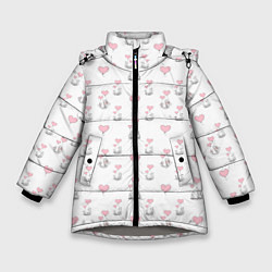 Куртка зимняя для девочки Зверушки, родительская любовь, цвет: 3D-светло-серый