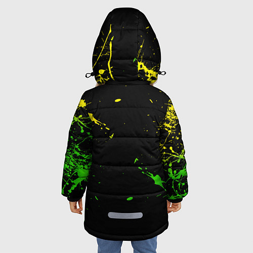 Зимняя куртка для девочки Minecraft - неоновые логотипы / 3D-Красный – фото 4