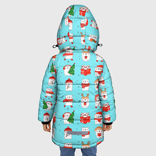 Зимняя куртка для девочки New Years bears / 3D-Красный – фото 4