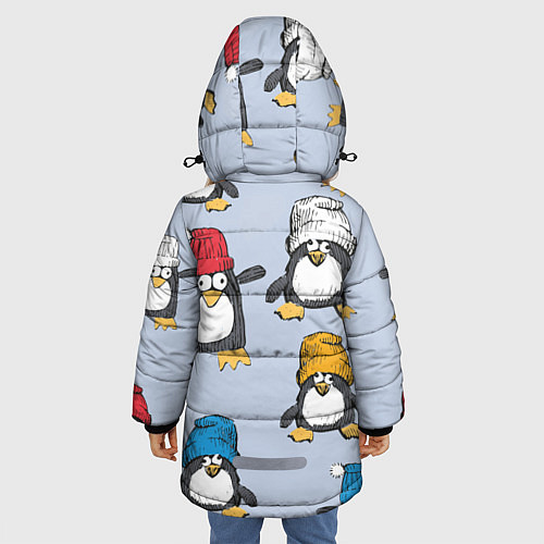 Зимняя куртка для девочки Смешные пингвины / 3D-Красный – фото 4