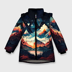 Зимняя куртка для девочки Футуризм горы