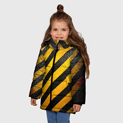 Куртка зимняя для девочки Черно-желтая опасность, цвет: 3D-черный — фото 2