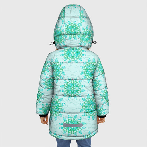 Зимняя куртка для девочки Цветок и завитушка / 3D-Красный – фото 4